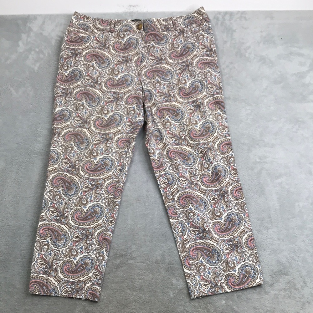 Talbots The Perfect Crop Paisley Print Women's Size 12